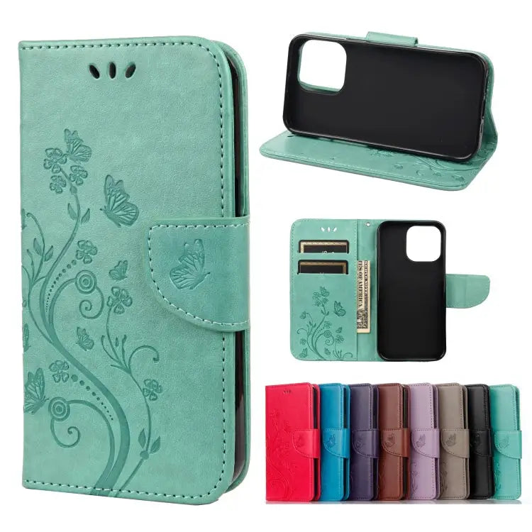 Butterfly Flower Pattern Horizontal Flip Leather Case with Holder & Card Slots & Wallet For Samsung Galaxy A03s 164mm