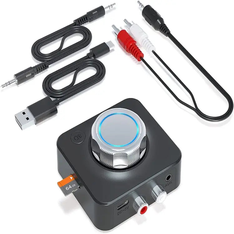 C39 Bluetooth 5.0 Receiver RCA to 3.5mm Wireless Audio Converter Supporrt TF Card C39 - C39