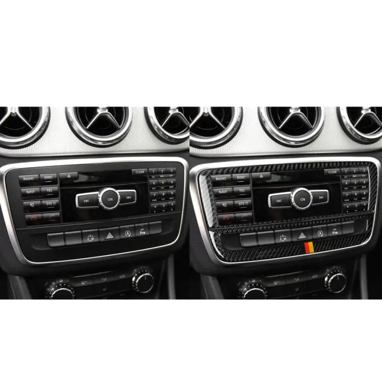 Car Carbon Fiber German Color Air Conditioning CD Panel Decorative Sticker for Mercedes-Benz A Class 2013-2018/B Class
