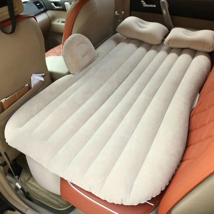 Car Travel Inflatable Mattress Air Bed Camping Universal SUV Back Seat Couch With Protection Air Cushion - Khaki