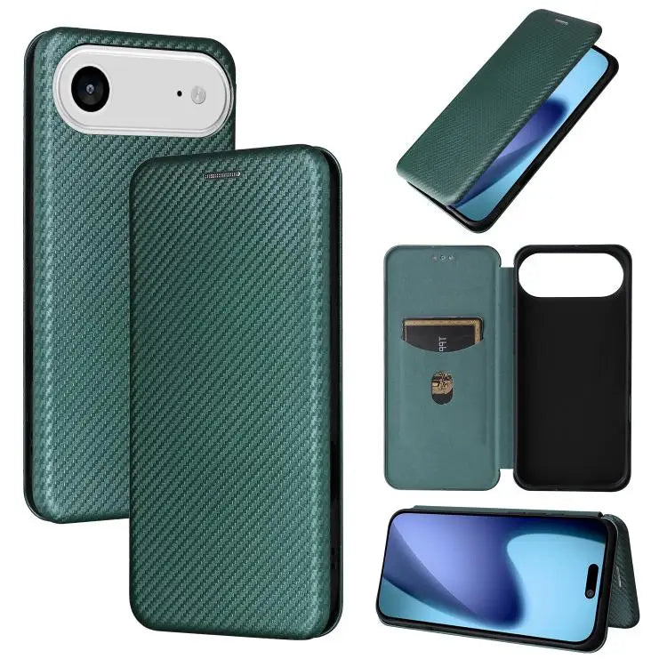 Carbon Fiber Texture Flip Leather Phone Case For iPhone 17 Pro Max For iPhone 17 Pro For iPhone 17 For iPhone 17 Air