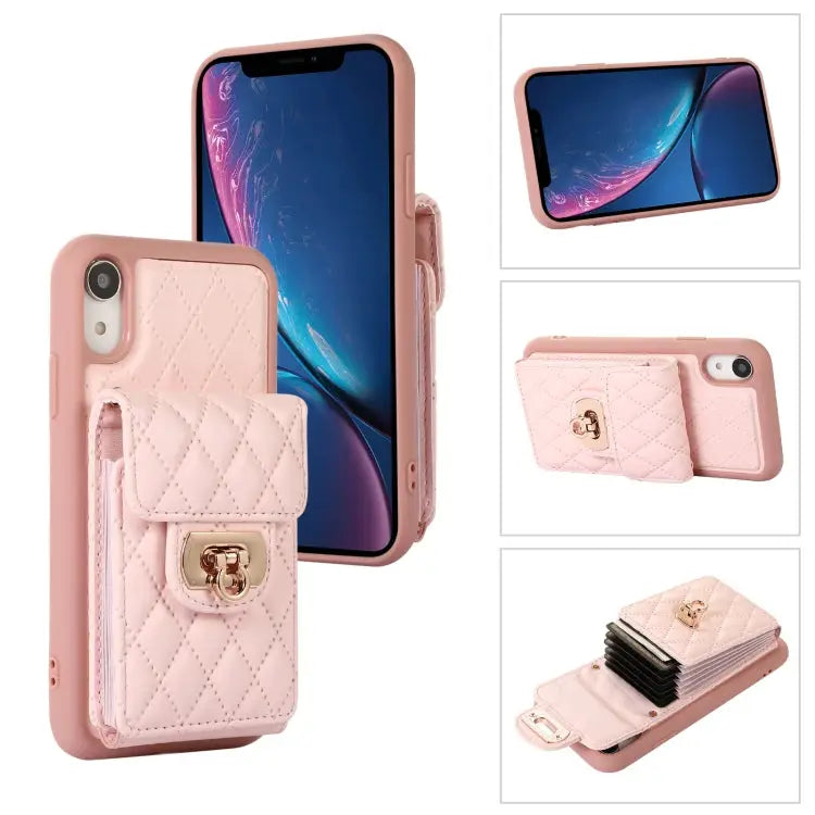 Card Slot Leather Phone Case with Short Lanyard For iPhone XS Max For iPhone XS / X For iPhone XR - For iPhone XR