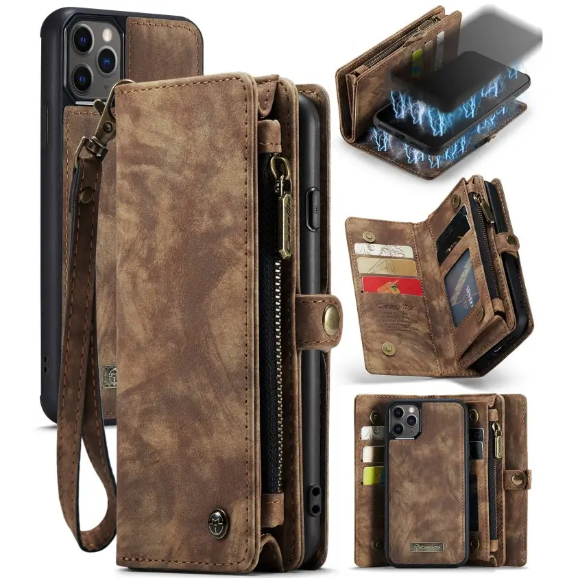 CaseMe-008 Detachable Multifunctional Horizontal Flip Leather Case with Card Slot & Holder & Zipper Wallet & Photo