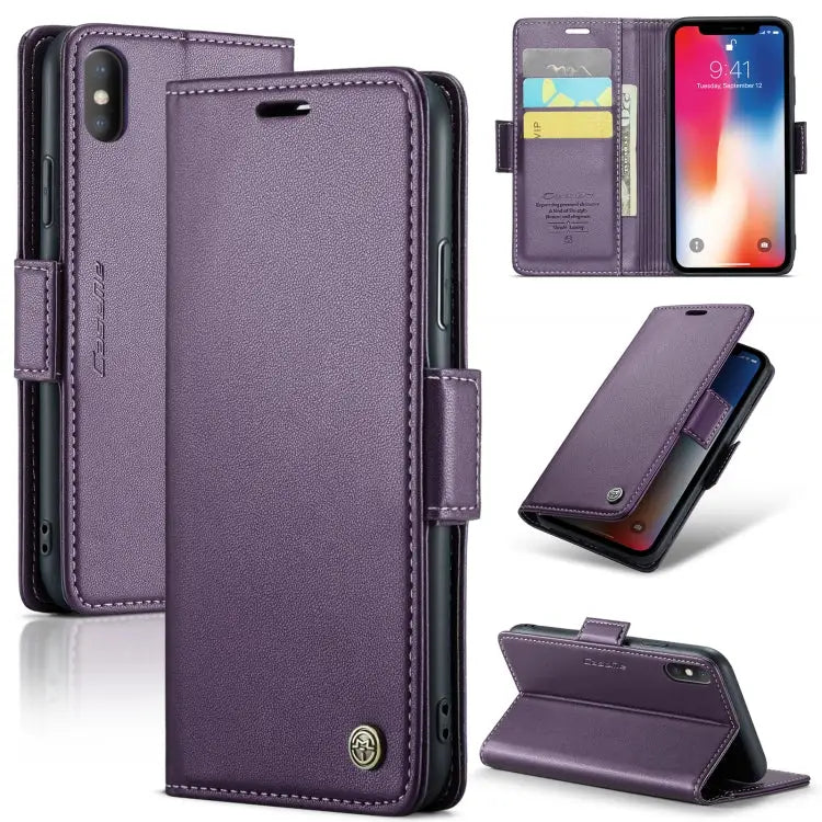 CaseMe 023 Butterfly Buckle Litchi Texture RFID Anti-theft Leather Phone Case For iPhone 11 Pro For iPhone 11 Pro Max