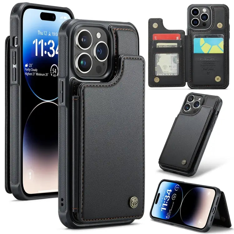 CaseMe C22 Card Slots Holder RFID Anti-theft Phone Case For iPhone 14 Plus For iPhone 14 For iPhone 14 Pro For iPhone