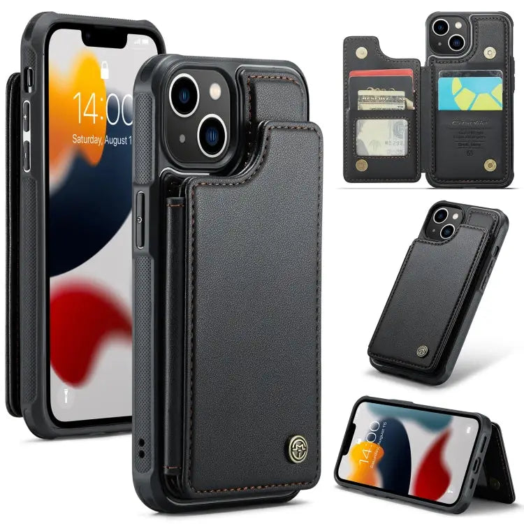 CaseMe C22 Card Slots Holder RFID Anti-theft Phone Case For iPhone SE 2022 / SE 2020 For iPhone 13 Pro Max For iPhone