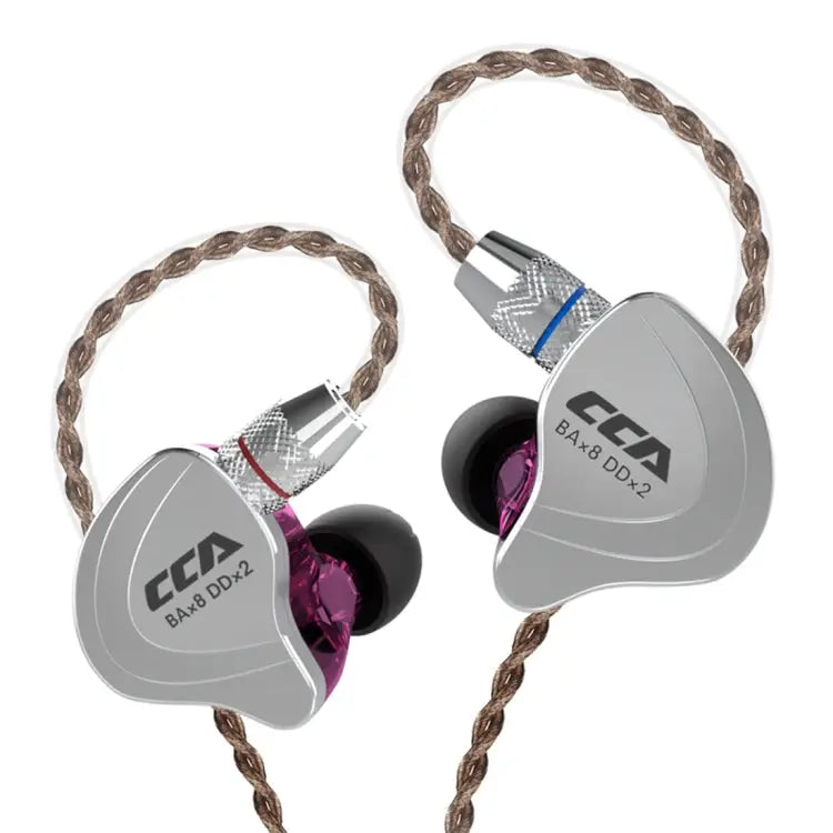 CCA CCA-C10 3.5mm Gold Plated Plug Ten Unit Hybrid Wire-controlled In-ear Earphone with Mic without Mic - without Mic
