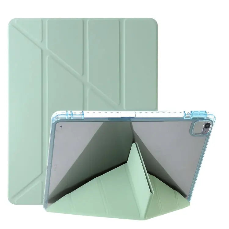 Clear Acrylic Deformation Leather Tablet Case For iPad Pro 11 2022 / 2021 / 2020 For iPad Air / Air 2 / 9.7 2018 / 2017