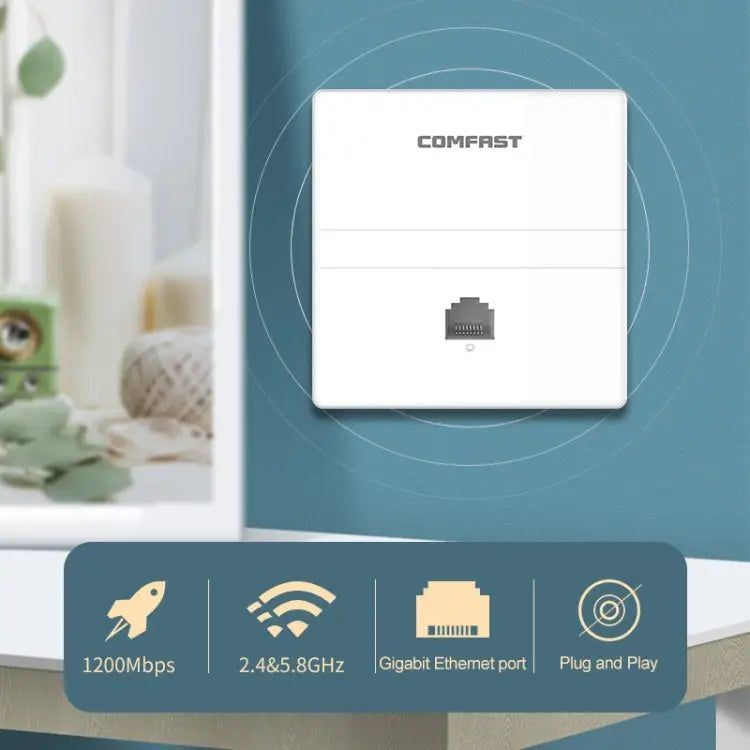 COMFAST CF-E538AC V2 1200Mbps Dual Band Indoor Wall WiFi AP - CF-E538AC V2