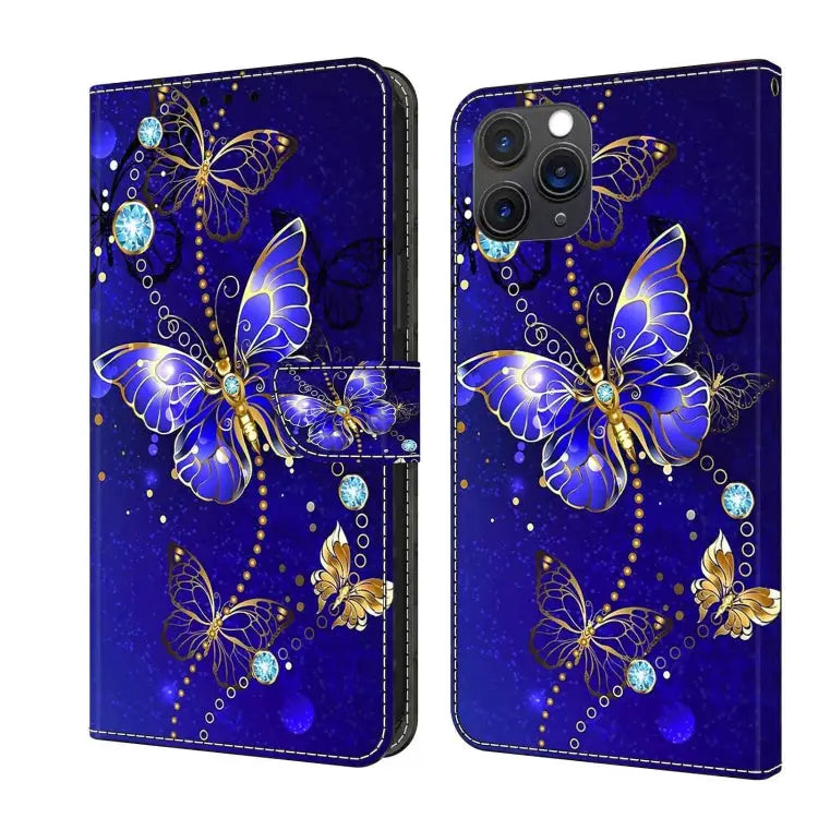Crystal 3D Shockproof Protective Leather Phone Case For iPhone 11 Pro Max - For iPhone 11 Pro Max / Diamond Butterfly