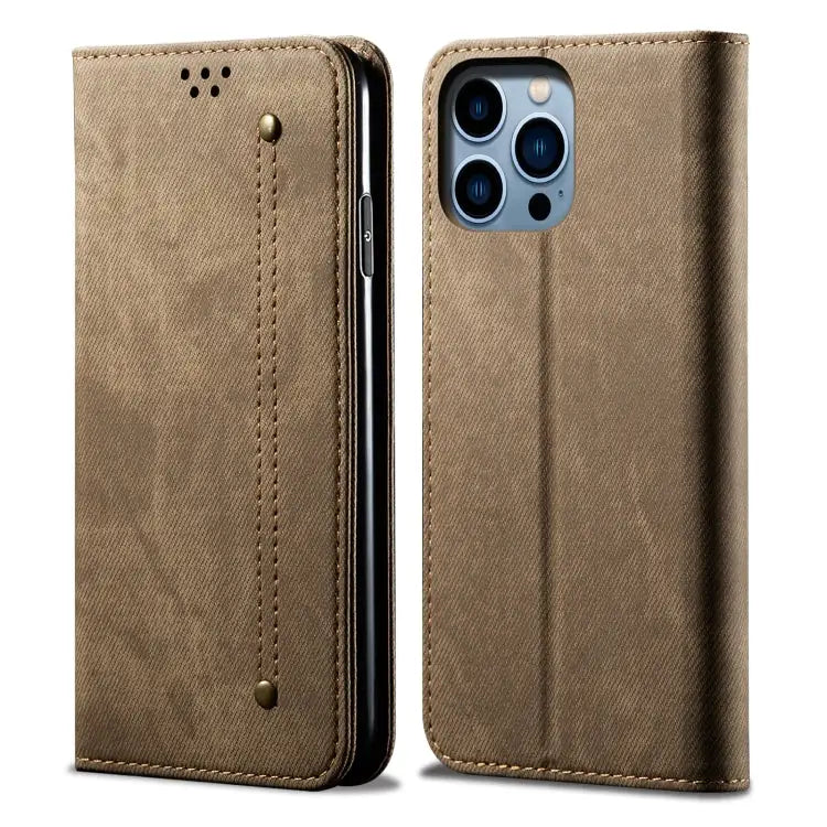 Denim Texture Casual Style Leather Phone Case For iPhone 14 For iPhone 14 Plus For iPhone 14 Pro For iPhone 14 Pro Max