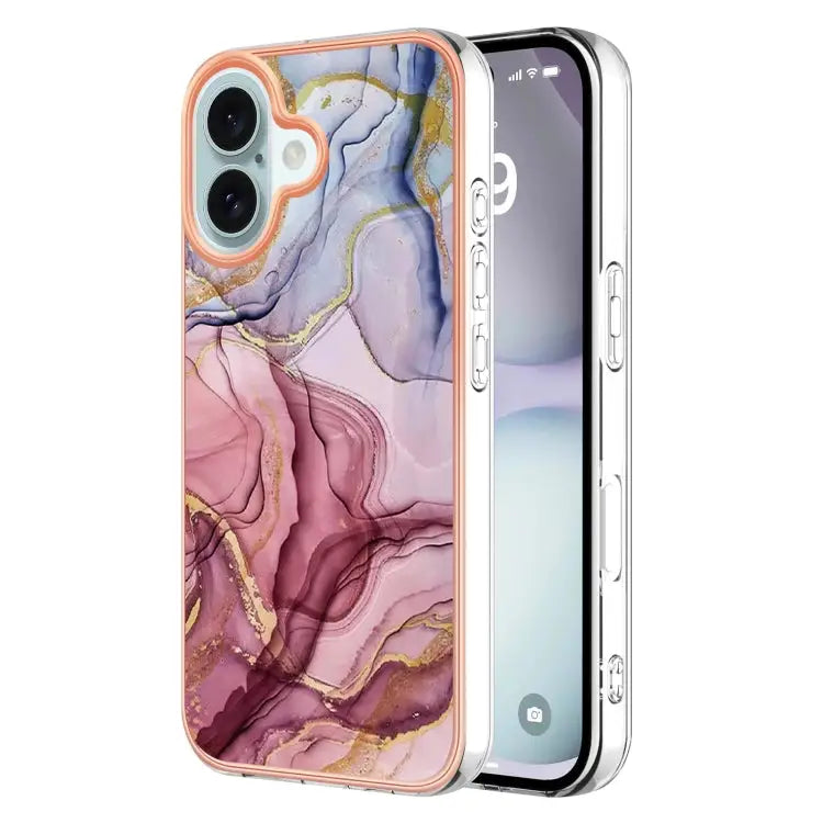Electroplating Marble Dual-side IMD Phone Case For iPhone 16 Pro Max For iPhone 16 Pro For iPhone 16 Plus For iPhone 16
