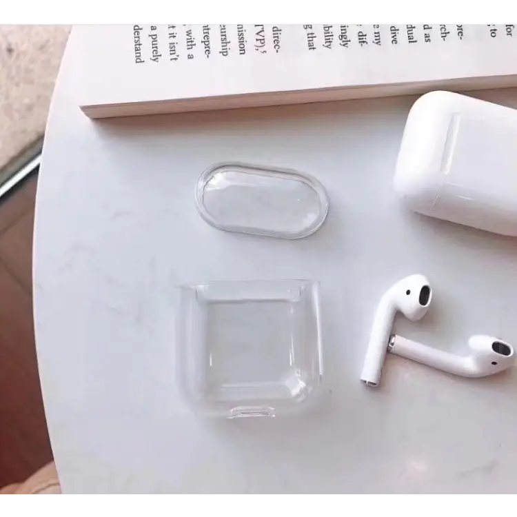 For AirPods 1 / 2 High Transparent TPU Earphone Protective Case with Hook