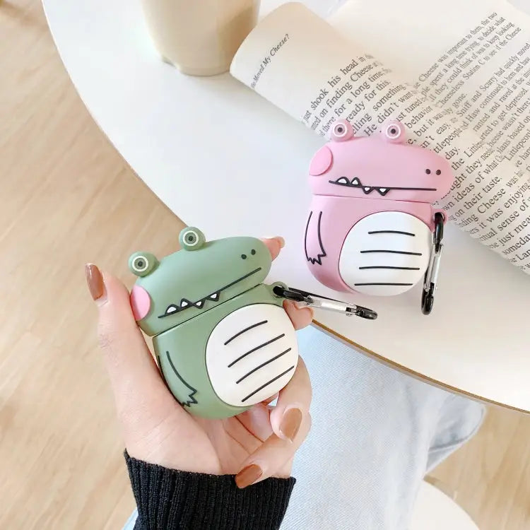 For Apple AirPods 1/2 Generation Universal Wireless Cute Dinosaur Bluetooth Headphone Protective Case - Reseda - Apple