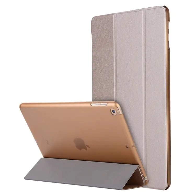 For iPad 10.2 inch Silk Texture Horizontal Flip Magnetic PU Leather Case with Three-folding Holder & Sleep / Wake-up