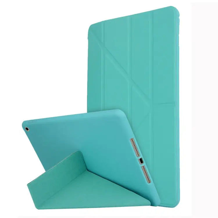 For iPad 10.2 inch TPU Horizontal Deformation Flip Leather Case with Holder - Green - Apple Accessories