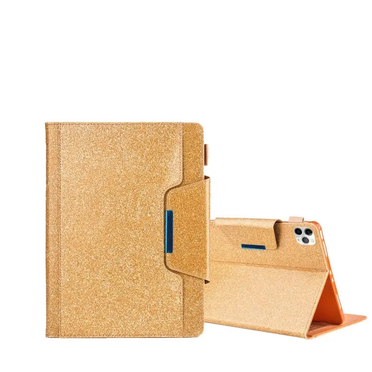 For iPad Pro 11 (2020) & (2018) Big Metal Button Business Tablet PC Protective Leather Case with Bracket & Card Slot &