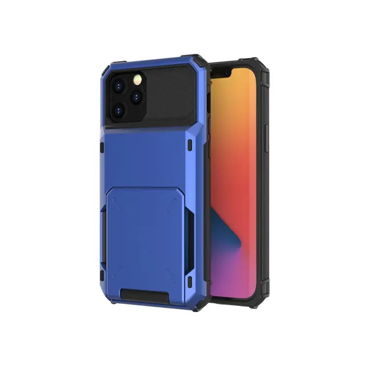 For iPhone 12 Pro Max Scratch-Resistant Shockproof Heavy Duty Rugged Armor Protective Case with Card Solt For iPhone 12