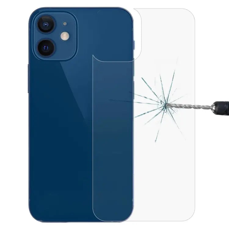 For iPhone 13 9H 2.5D Half-screen Transparent Back Tempered Glass Film - For iPhone 12 mini(1 PC) - Apple Accessories