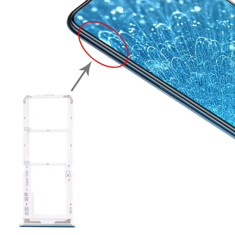 For Vivo Y7s SIM Card Tray + SIM Card Tray + Micro SD Card Tray For Vivo Y7s - For Vivo Y7s / Blue