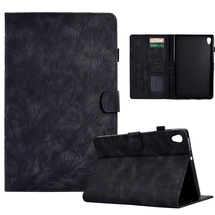 Fortune Tree Pressure Flower PU Tablet Case with Wake-up / Sleep Function For Amazon Fire 7 2022 For Amazon Kindle