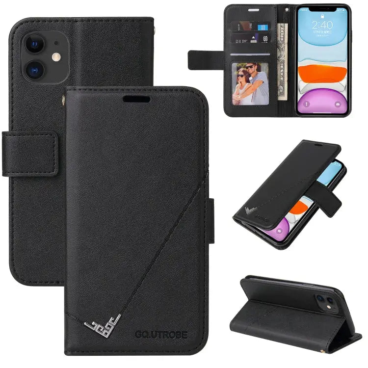 GQUTROBE Right Angle Leather Phone Case For iPhone 12 mini For iPhone 12 Pro For iPhone 12 Pro Max For iPhone 11