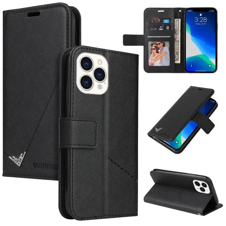 GQUTROBE Right Angle Leather Phone Case For iPhone 13 For iPhone 13 mini For iPhone 13 Pro For iPhone 13 Pro Max