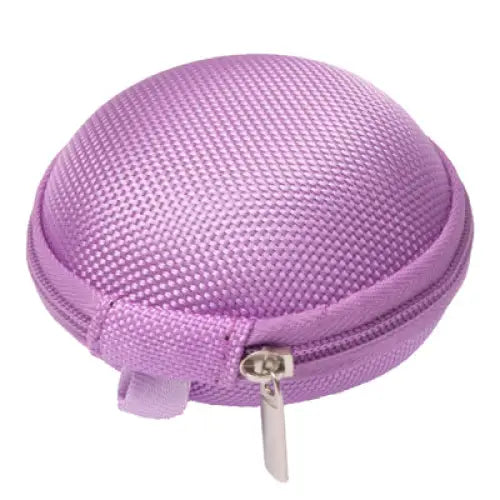 Grid Style Portable Carrying Bag Box for Headphone / Earphone Purple - Purple / Purple