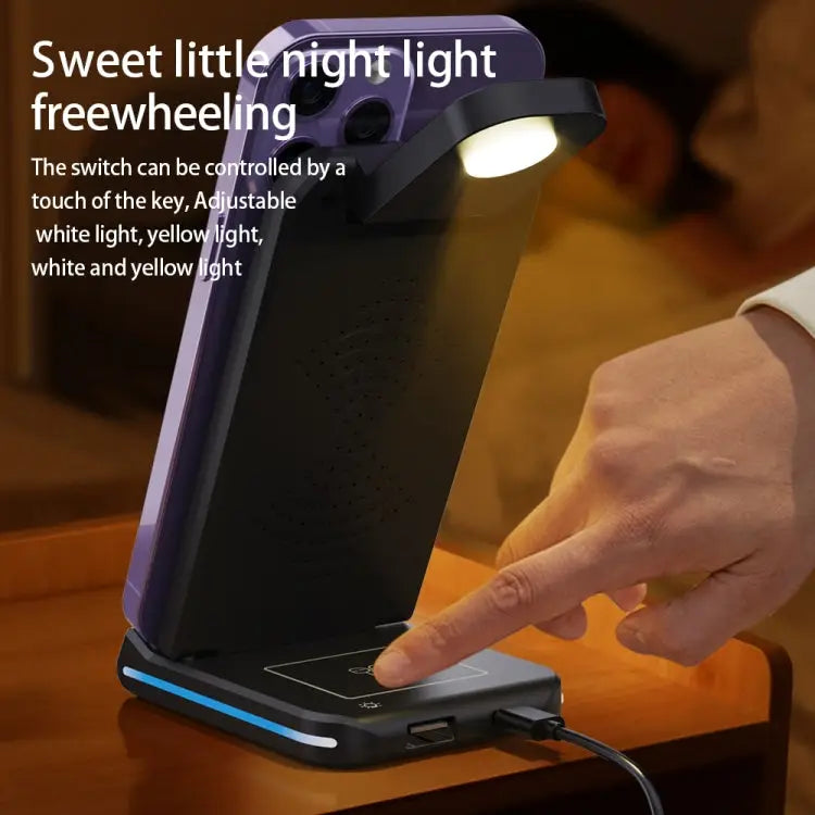 H28 15W 5 in 1 Folding Multifunctional Wireless Charger H28 - H28 / Black - Apple Accessories