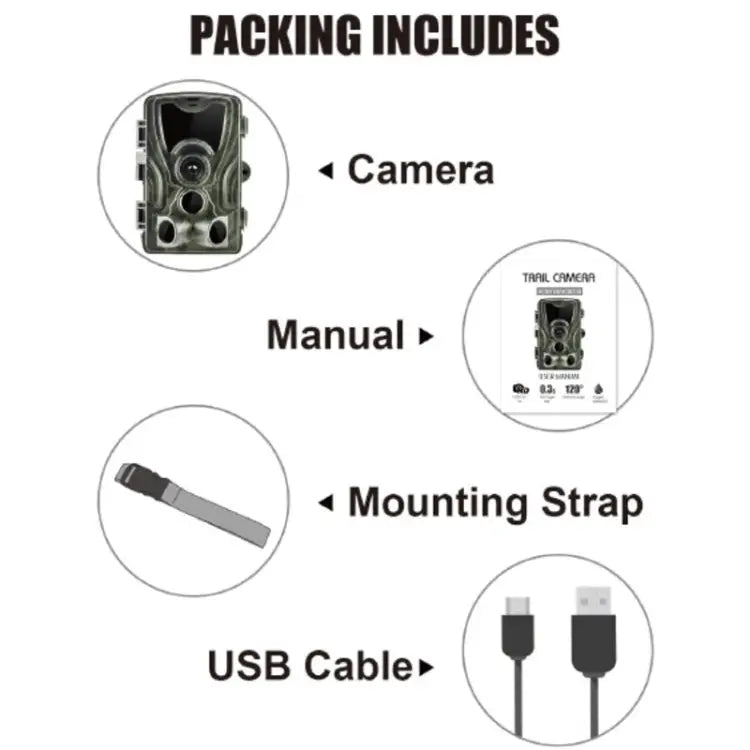HC801A 8MP Waterproof IP65 IR Night Vision Security Hunting Trail Camera Novatek 96650 Program 120 Degree Wide Angle