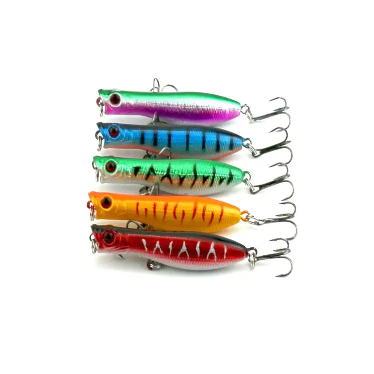 HENGJIA Artificial Fishing Lures Popper Bionic Fishing Bait with Hooks Length: 6 cm Random Color Delivery - Length: 6 cm