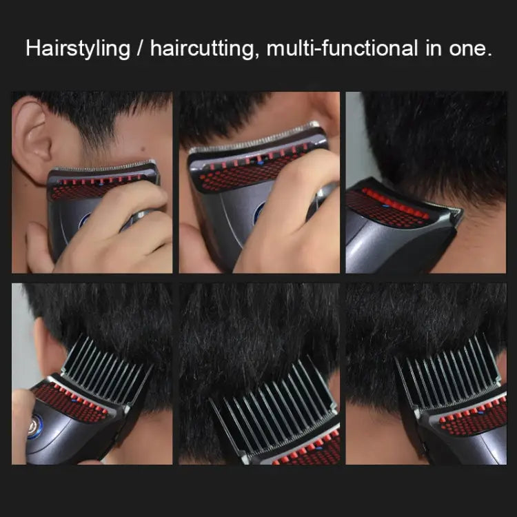 HJ-2018 Men Electric Shaver Fader Self-help Hair Clipper with Wai Cloth + Sponge Standard Version CN Plug with Wai
