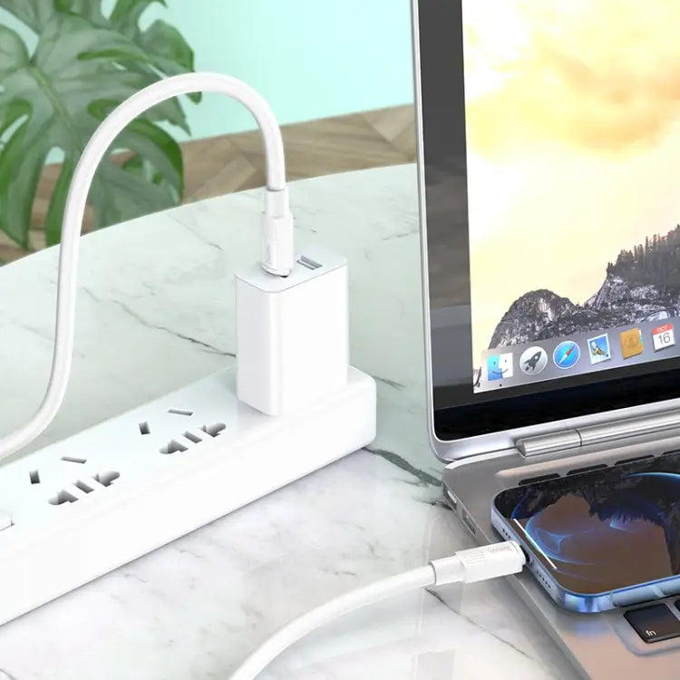 hoco X84 20W USB-C / Type-C to 8 Pin Solid PD Charging Data Cable,Length:1m - White - Apple Accessories
