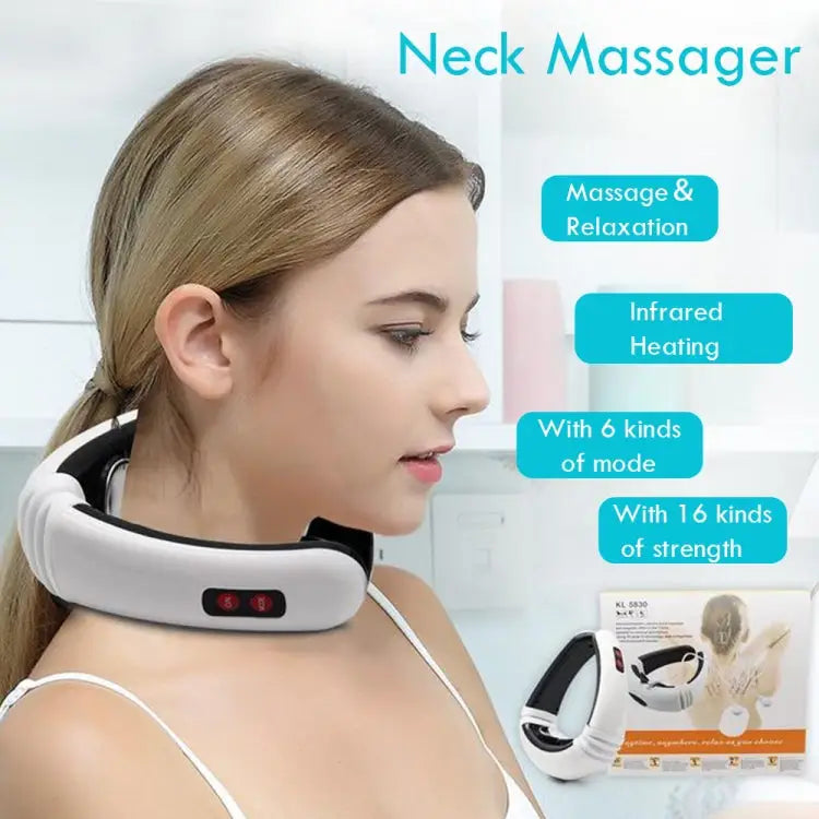 Household Electric Pulse Shock Neck Massager Intelligent Body Massager Battery Powered (Not Include Battery) Old