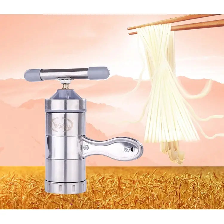 Household Stainless Steel Manual Pasta Machine Hand Pressure Noodle Machine Noodle Maker with 5 Models Pressure Noodle