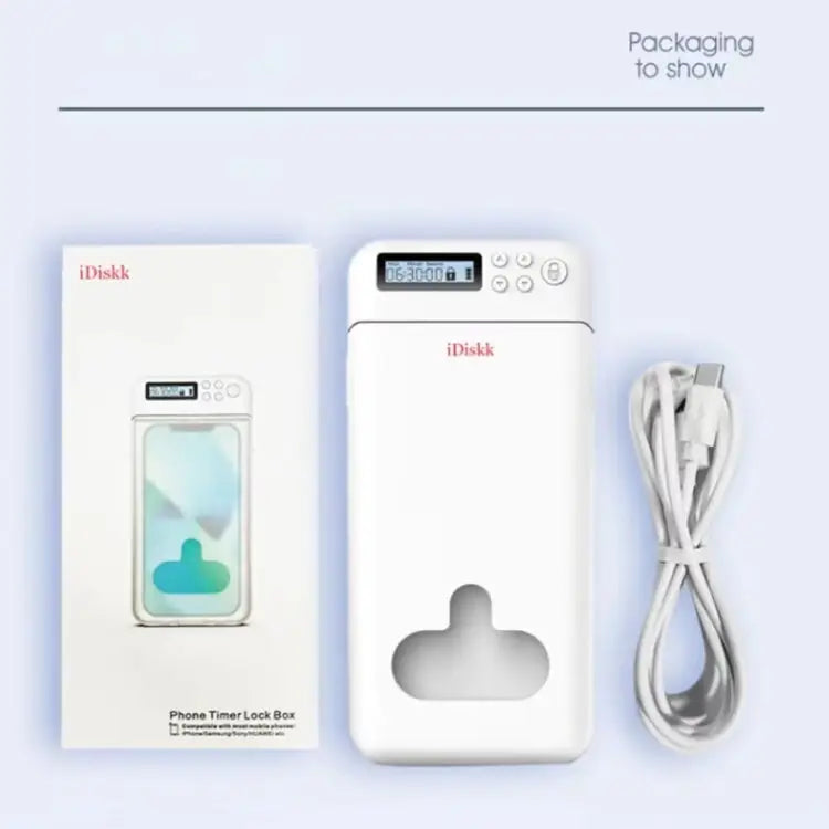 IDISKK Cell Phone Lock Box With Timer For Mobile Phones Within 6.7 Inch - lock03 White - Apple Accessories