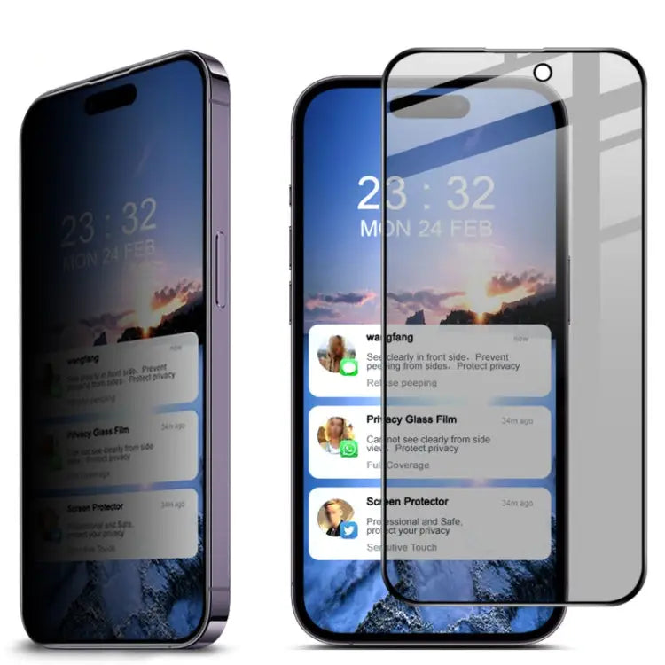 IMAK HD Full Screen Anti-spy Tempered Glass Protective Film - For iPhone 14 Pro Max - Apple Accessories