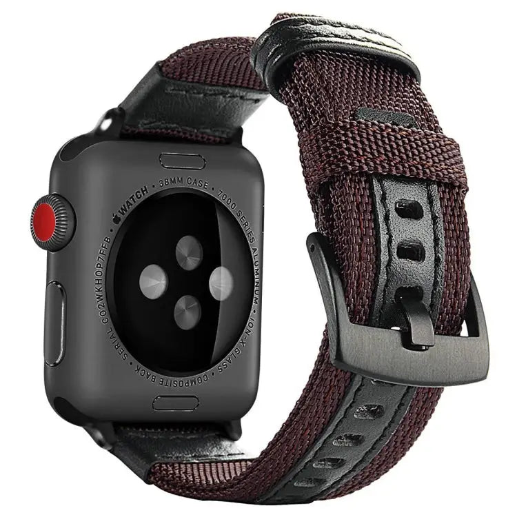Jeep Style Nylon Wrist Watch Band with Stainless Steel Buckle for Apple Watch Series 3 & 2 & 1 42mm 42mm - 42mm / Brown