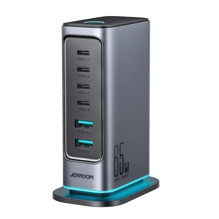 JOYROOM JR-TCM02 6 in 1 65W GaN 4 USB-C & 2 USB-A Multi-port Charger EU Plug UK Plug - UK Plug - Apple Accessories