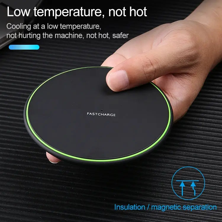 KD-1 Ultra-thin 10W Normal Charging Wireless Charger - Normal Charging, Black / Black