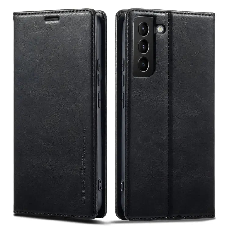LC.IMEEKE RFID Anti-theft Leather Phone Case For Samsung Galaxy S21+ 5G - For Samsung Galaxy S21+ 5G / Black - Samsung