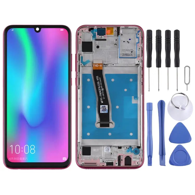 LCD Screen and Digitizer Full Assembly with Frame for Huawei Honor 10 Lite - For Huawei Honor 10 Lite(Red) / Red