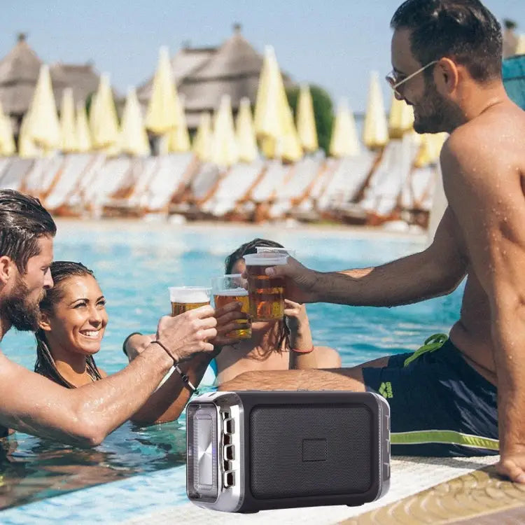 LN-22 DC 5V Portable Wireless Speaker with Hands-free Calling & Dual Colorful LED Light Support USB & TF Card & 3.5mm