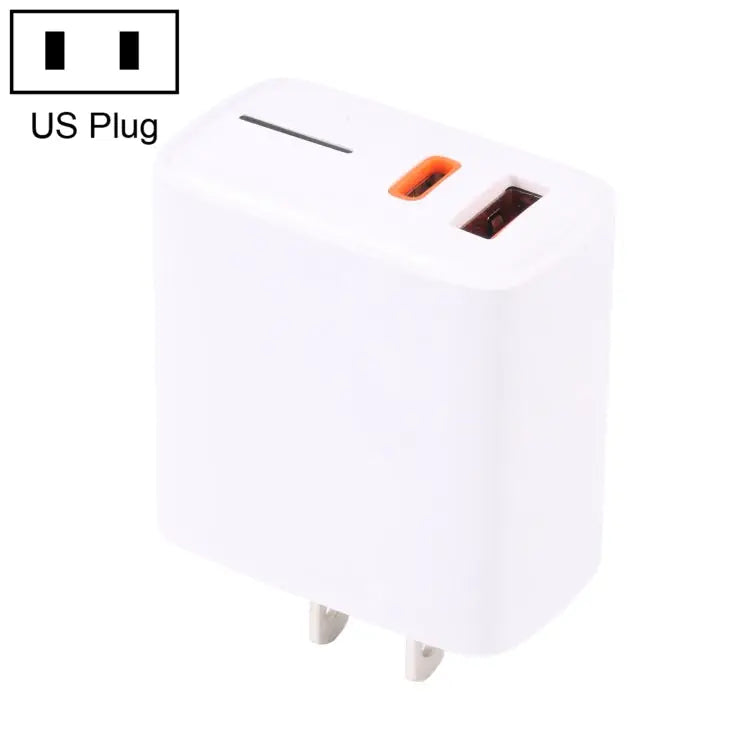 LZ-1130 PD 20W Type-C + QC 3.0 USB Fast Charger 20W EU Plug 20W US Plug - 20W US Plug / White - Apple Accessories