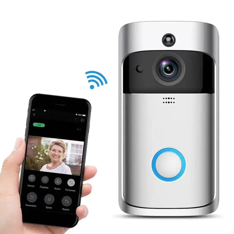 M4 720P Smart WIFI Ultra Low Power Video PIR Visual Doorbell with 3 Battery Slots,Support Mobile Phone Remote