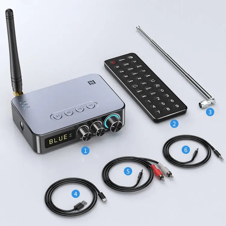 M9 Pro 5.1 Bluetooth Receiver Launcher FM Radio 4 In 1 NFC Audio Adapter M9 Pro - M9 Pro