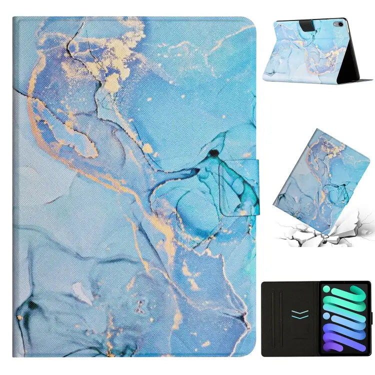 Marble Pattern Leather Smart Tablet Case For iPad 10th Gen 10.9 2022 - For iPad 10th Gen 10.9 2022 / Blue - Apple