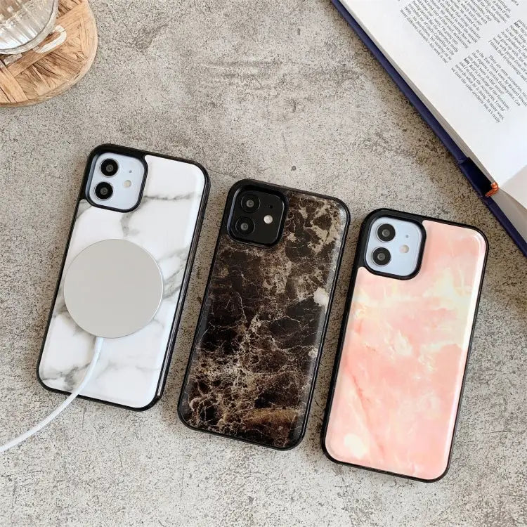 Marble Pattern Patch PC + TPU Shockproof Magsafe Case For iPhone 12 mini For iPhone 12 / 12 Pro For iPhone 12 Pro Max