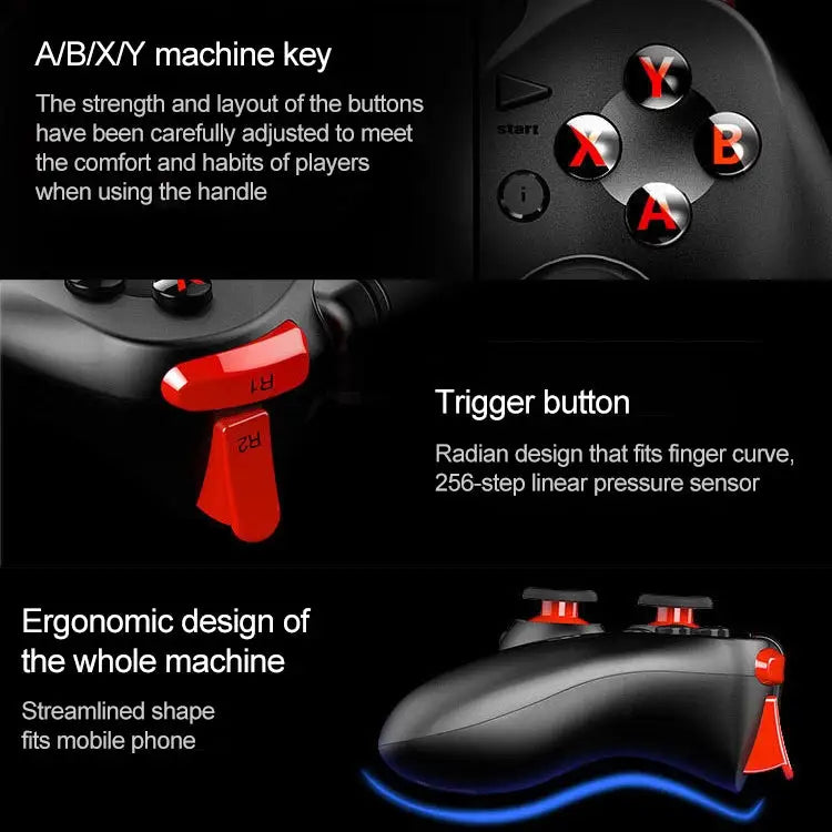 MB-838(X5Plus) Bluetooth 4.0 + 2.4G Wireless Dual-mode Gamepad with Retractable Bracket Support Android / IOS Direct