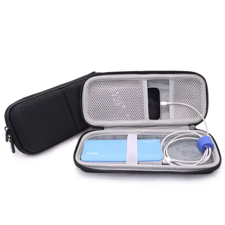 Mobile Phone Power Bank Data Cable EVA Storage Bag Gray Black - Black
